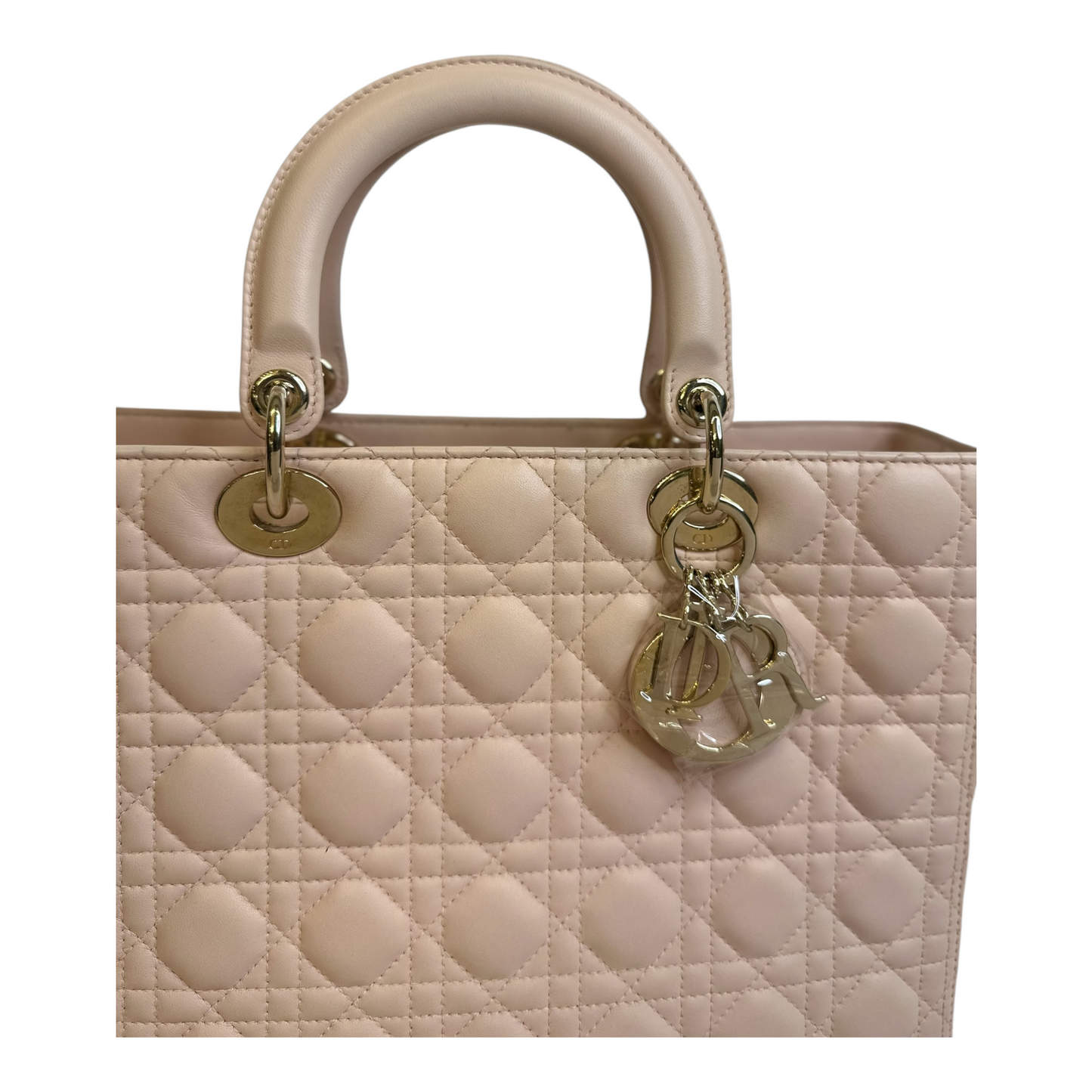 Christian Dior Lambskin Cannage Large Lady Dior Light Pink