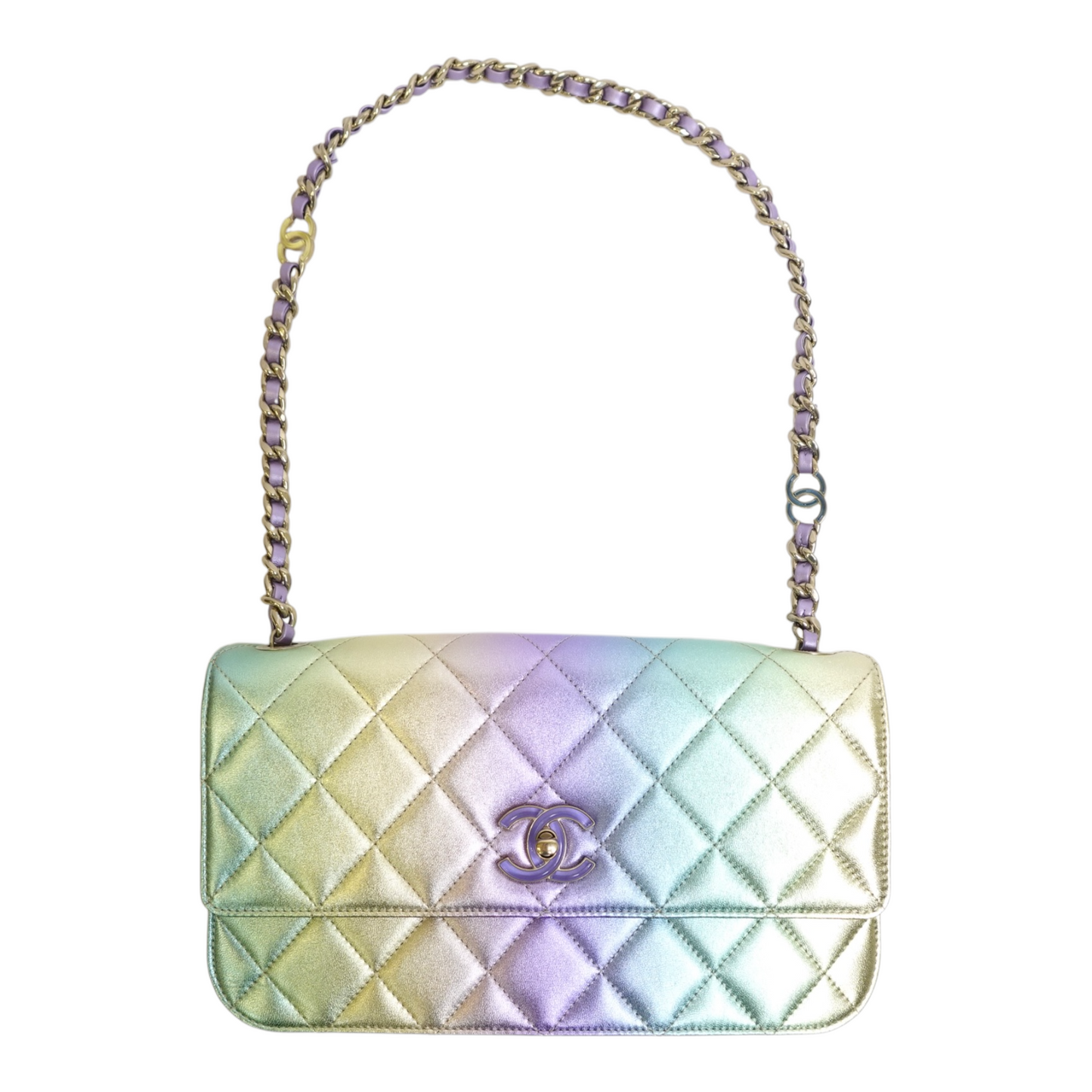 Chanel Gradient Metallic Lambskin Quilted Walking Mood Flap