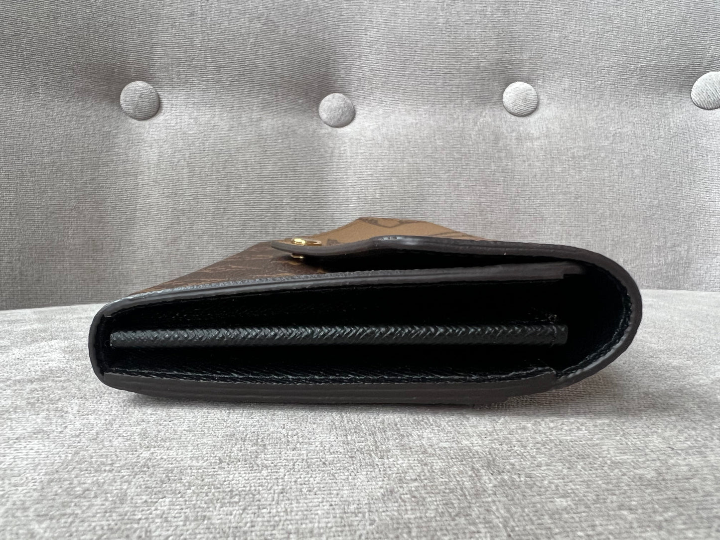Louis Vuitton Sarah Wallet in reverse Monogram and Brown (RRP £550)