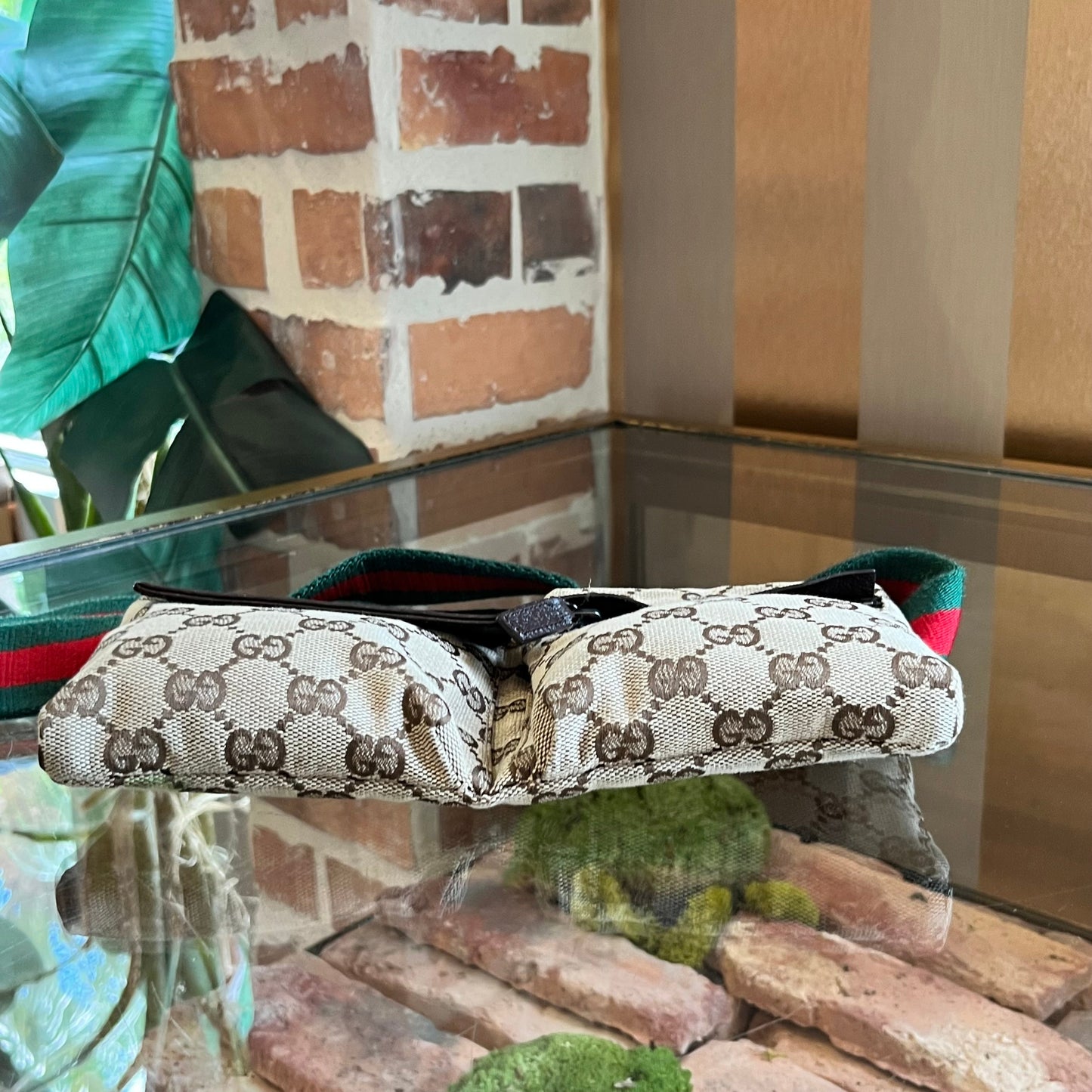 GUCCI GG Canvas Double Pocket Belt Bag