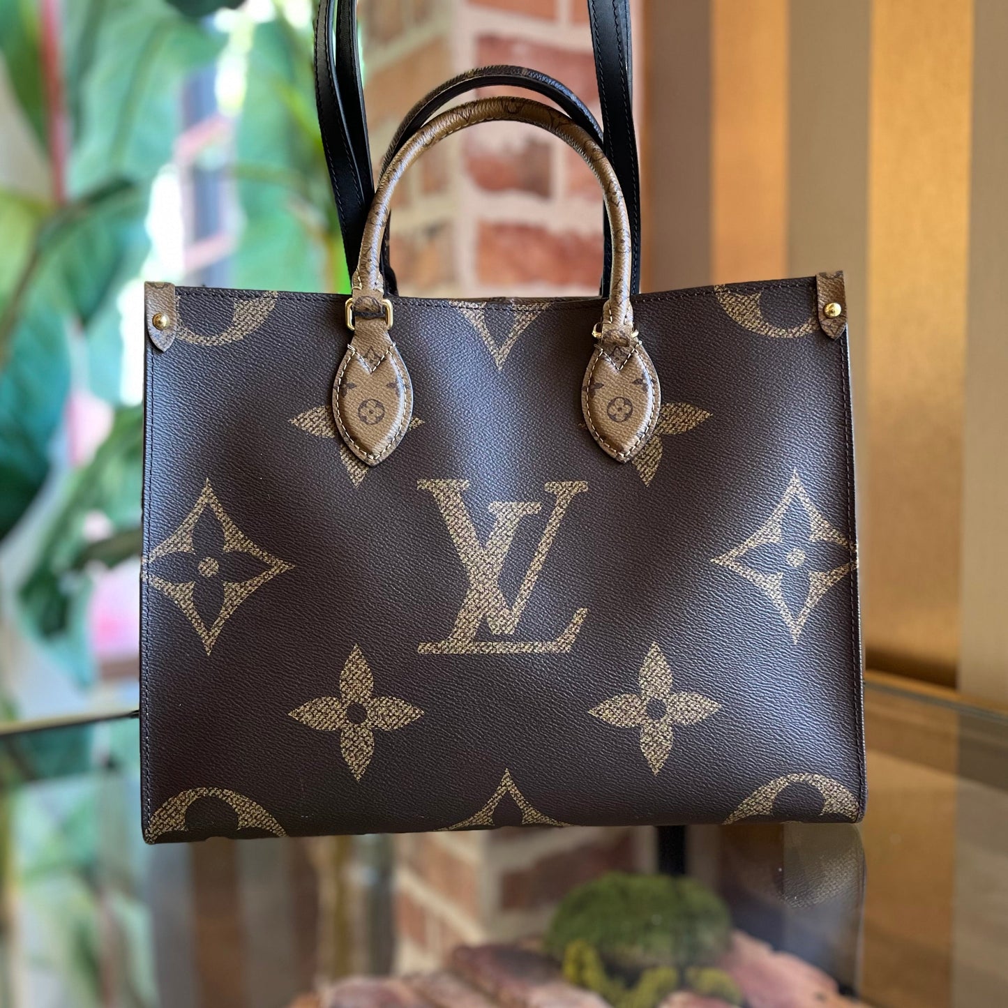 LOUIS VUITTON OnTheGo MM Monogram Reverse Giant Monogram Canvas Tote Bag