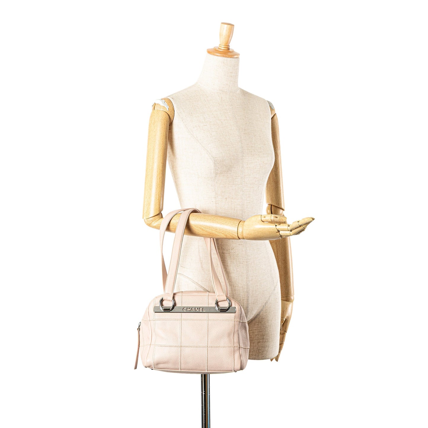 Chanel Small Choco Bar Caviar Lax Bowler Bag