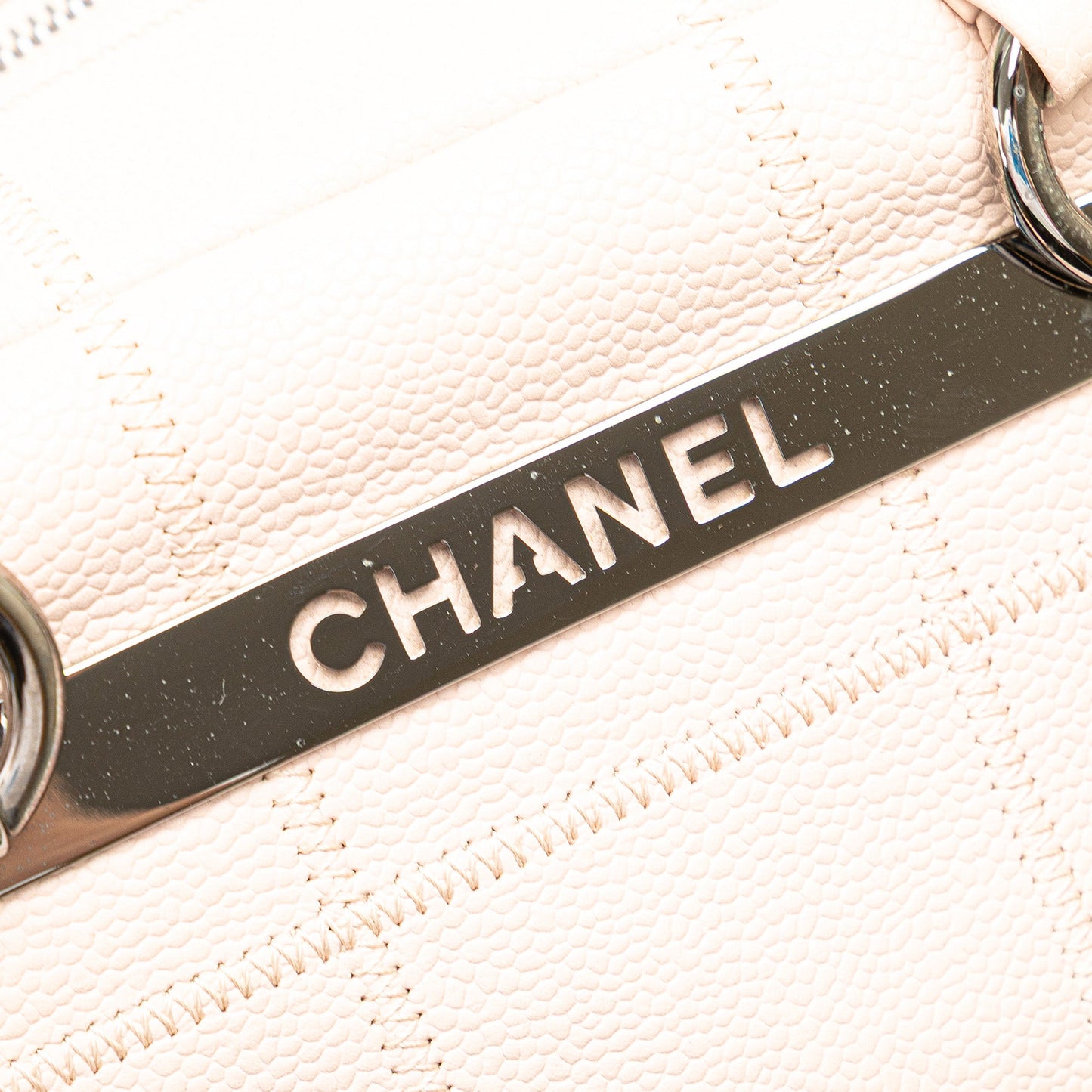 Chanel Small Choco Bar Caviar Lax Bowler Bag