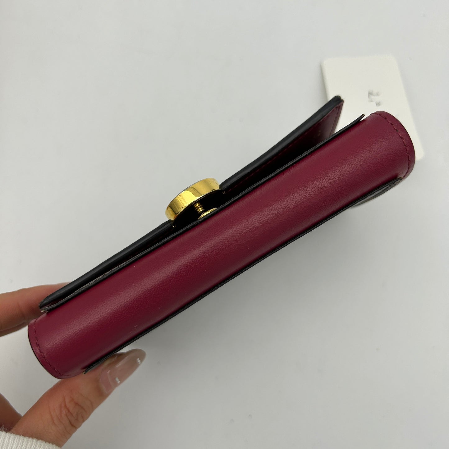 Louis Vuitton Flore Monogram Compact Wallet Brown Red