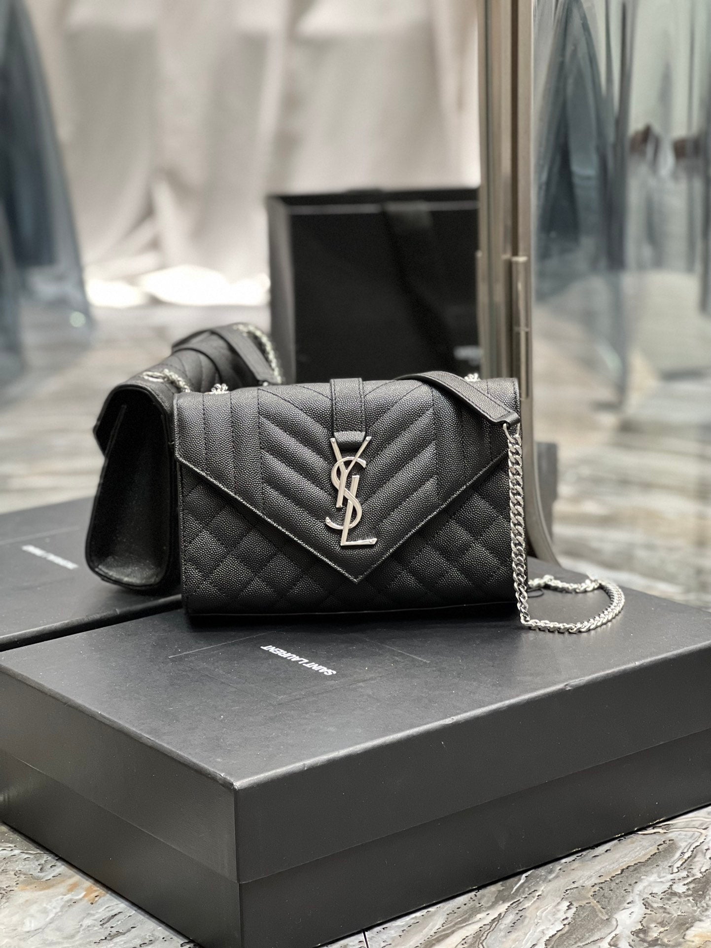 GLAMI Small Bag Black In Mix Matelasse For Women 8.2in/21cm YSL 600195BOW921000