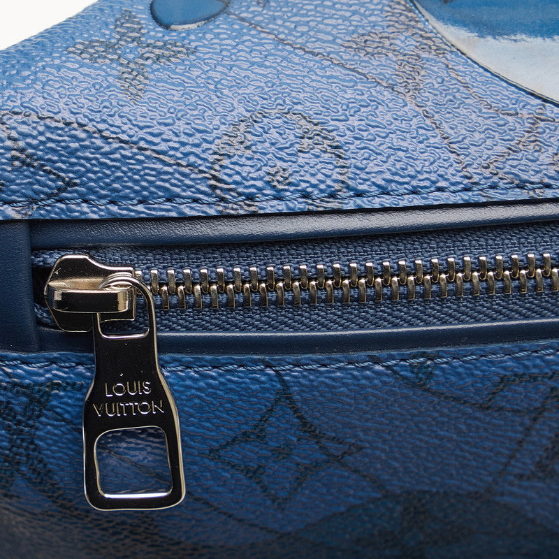 Louis Vuitton Monogram Aqua garden Discovery Bum Bag PM Body Bag M22576 Blue PVC Leather