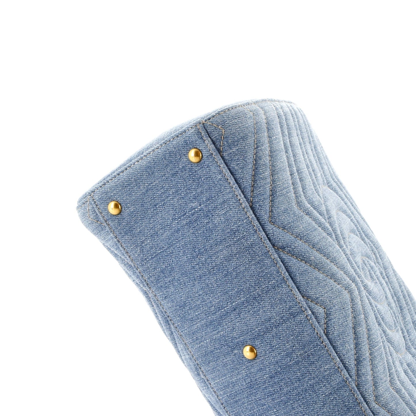 Pearly GG Marmont Tote Matelasse Denim Small