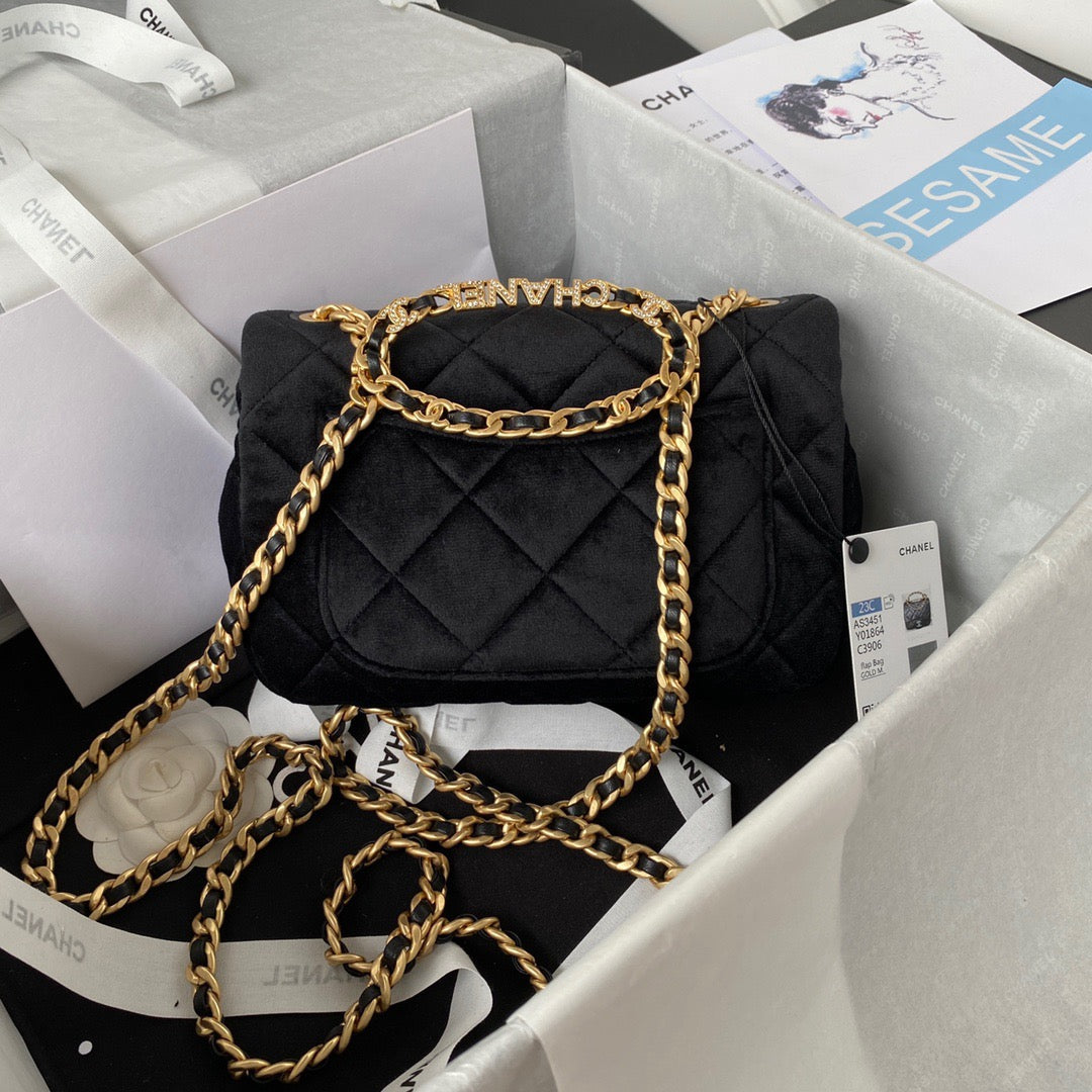 CHL GlamIap Bag Gold Hardware Black For Women Handbags, Shoulder Bags 9.4in/24cm AS3451