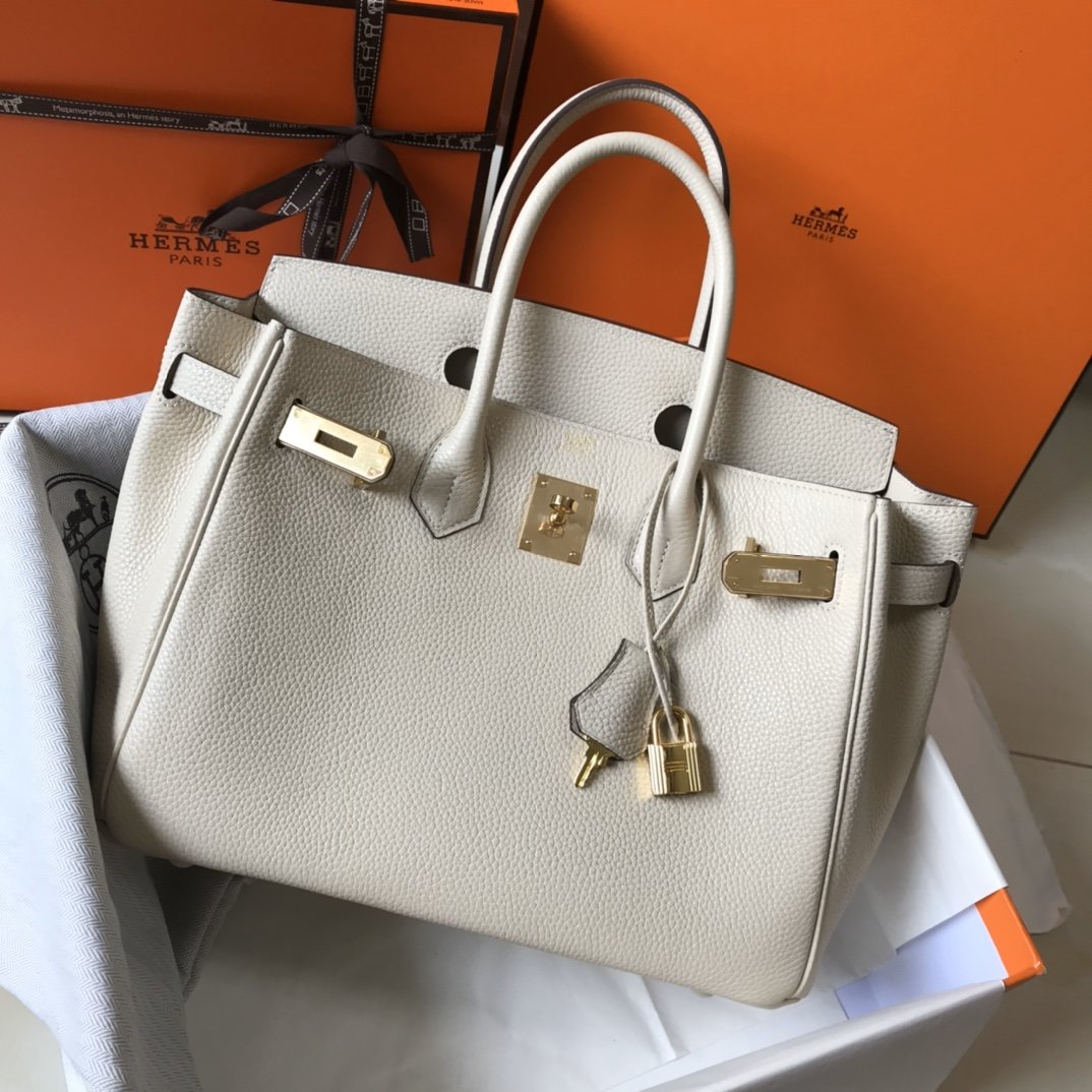 GLAMI Birkin Cream With Gold Hardware Bag For Women, Handbags, Shoulder Bags 30cm/12in