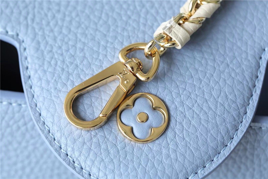 LV Capucines GLAMI Taurillon Light Blue/ Beige For Women, WomenÃ¢â‚¬â„¢s Bags, Shoulder And Crossbody Bags 10.6in/27cm LV
