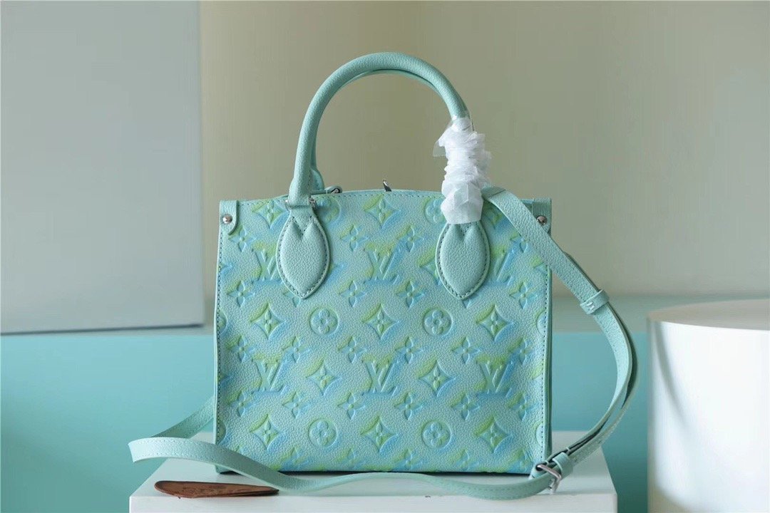 LV OnTheGo PM Monogram Empreinte Light Green For Women, WomenÃ¢â‚¬â„¢s Bags, Shoulder And Crossbody Bags 9.8in/25cm LV]