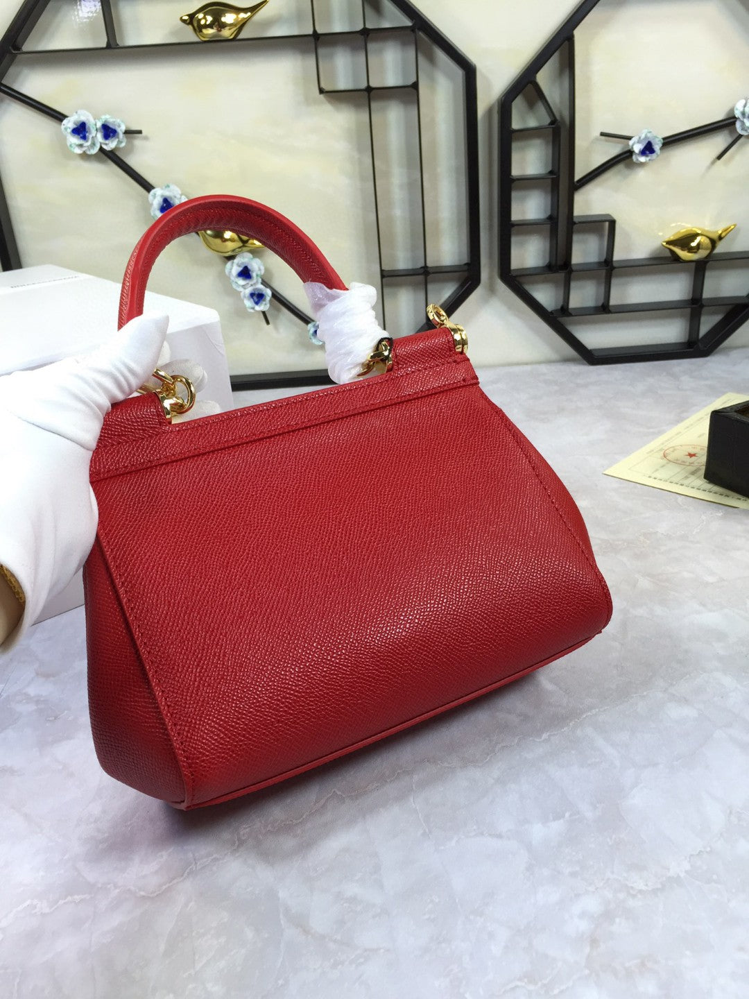 GLAMI MeGLAMIum Sicily Handbag In Dauphine Red For Women 10.2in/26cm GLAMI GLAMI4347A100180303