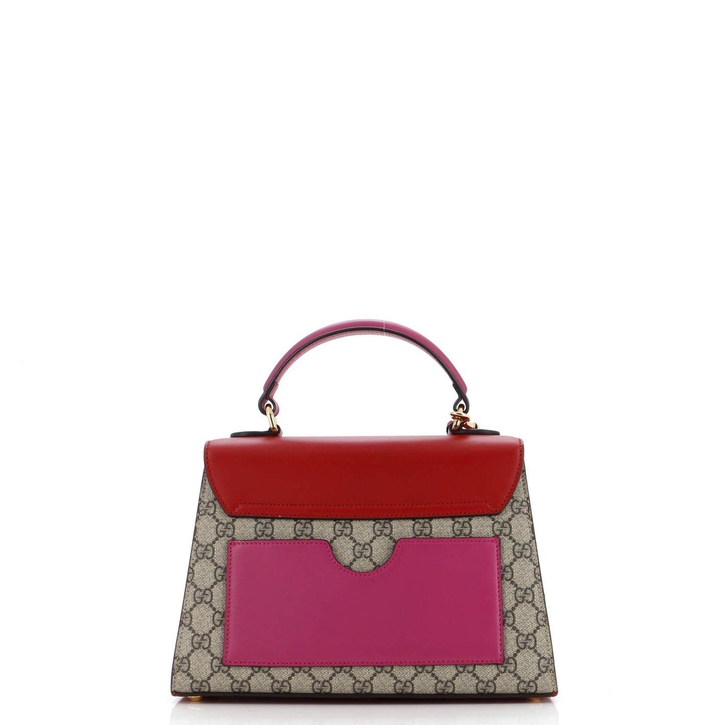 Padlock Top Handle Bag GG Coated Canvas and Leather Small