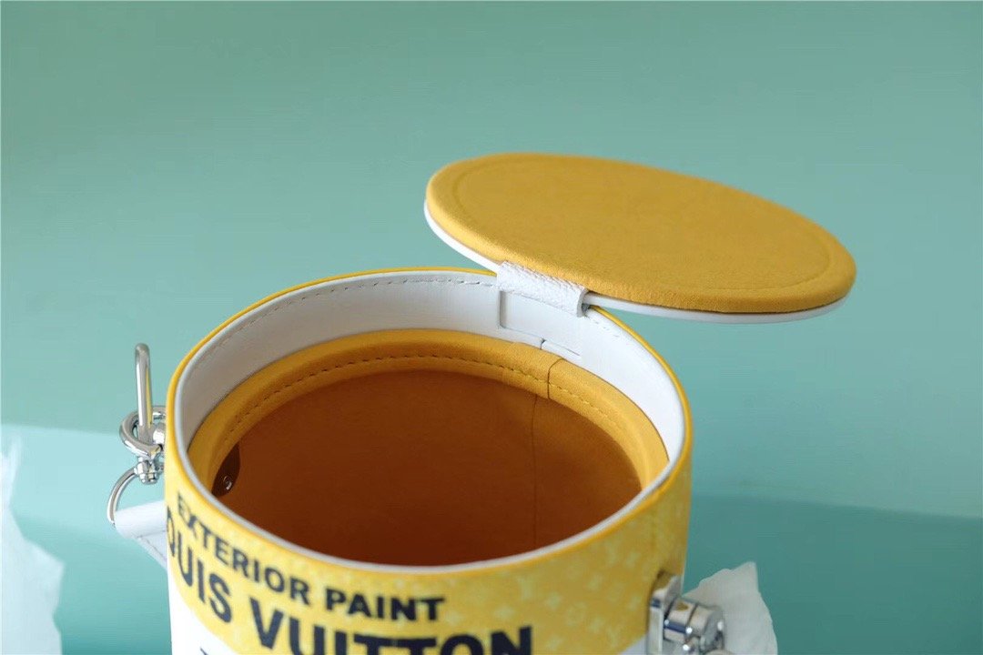 LV Paint Can Coated Canvas By Virgil AblohÃ¢â‚¬â„¢s Yellow For Women, WomenÃ¢â‚¬â„¢s Bags, Shoulder And Crossbody Bags 6.7in/17cm LV M81593