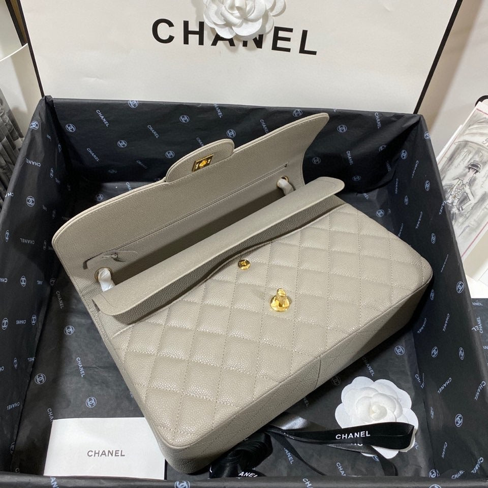 CHLLarge Classic Handbag Gold Hardware Grey For Women Handbags, Shoulder Bags 11.8in/30cm