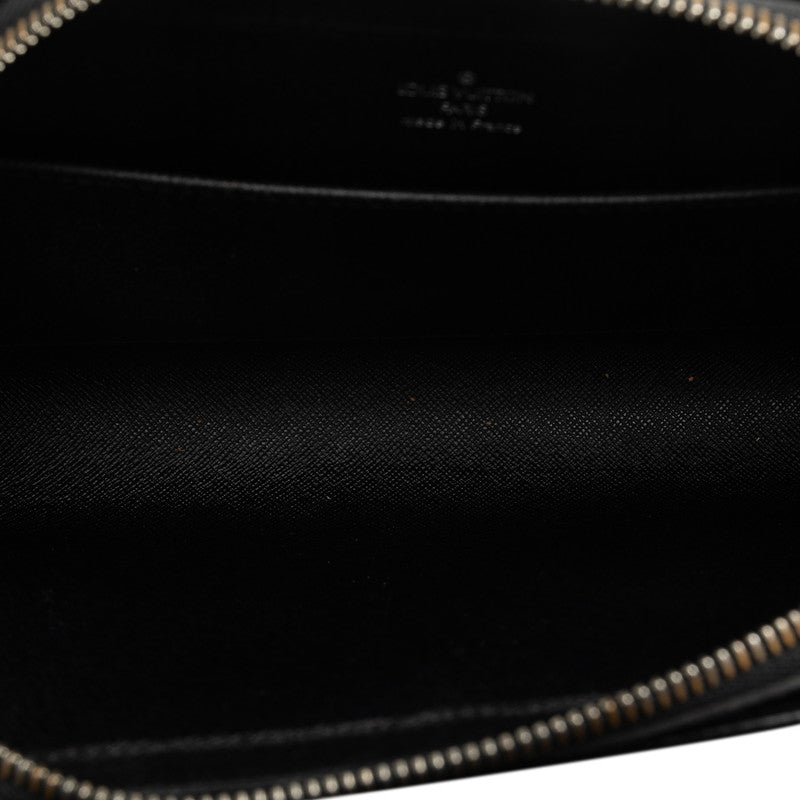 Louis Vuitton Taiga Clutch Bag M30182 Black Leather Men's