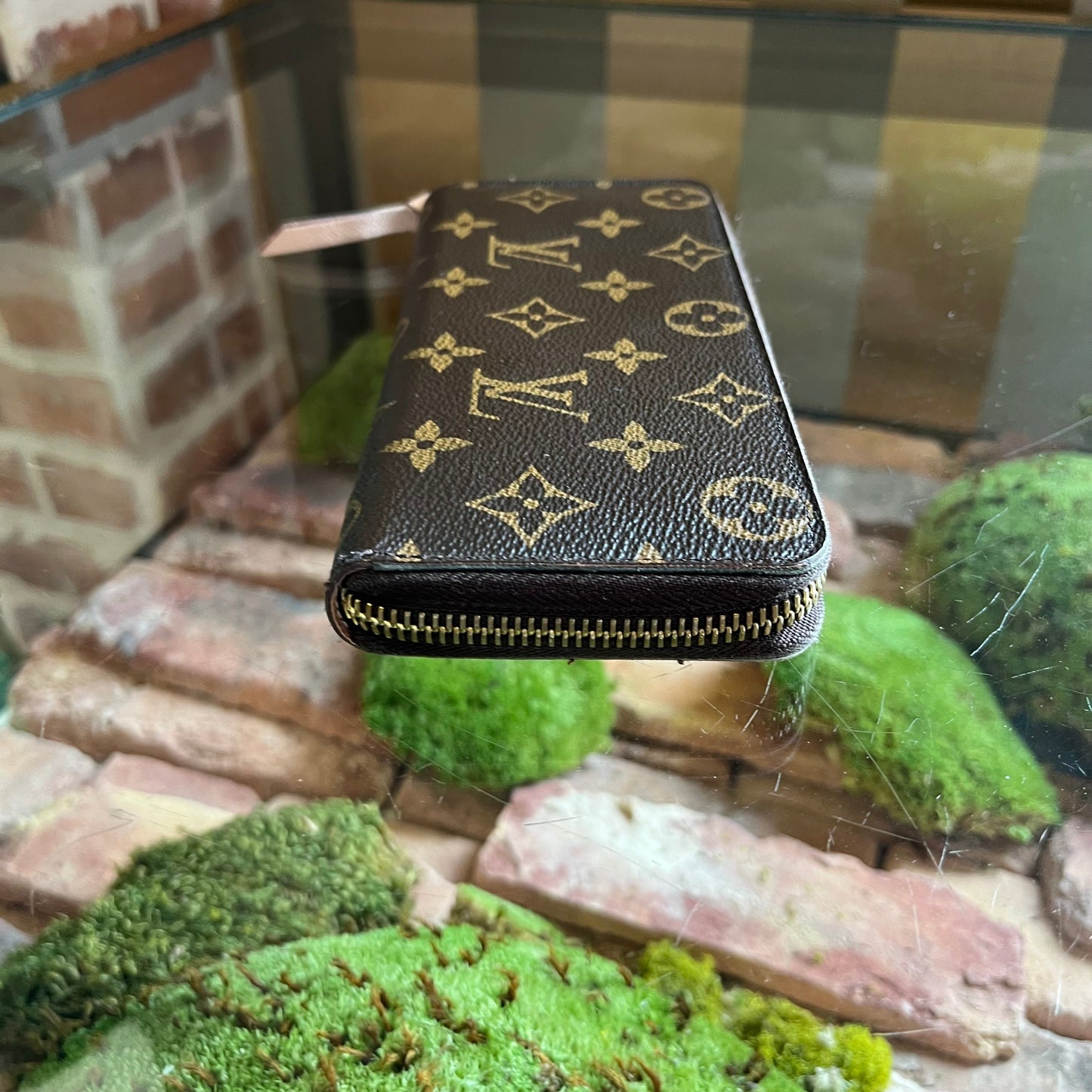 LOUIS VUITTON Clemence Monogram Rose Ballerine Wallet