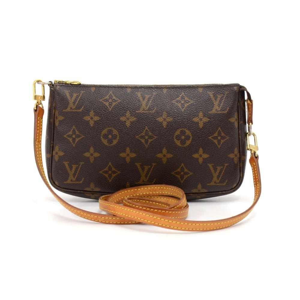 Louis Vuitto Pochette Accessoires Monogram Canvas Bag with Long Strap