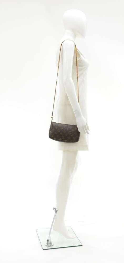 Louis Vuitto Pochette Accessoires Monogram Canvas Bag with Long Strap