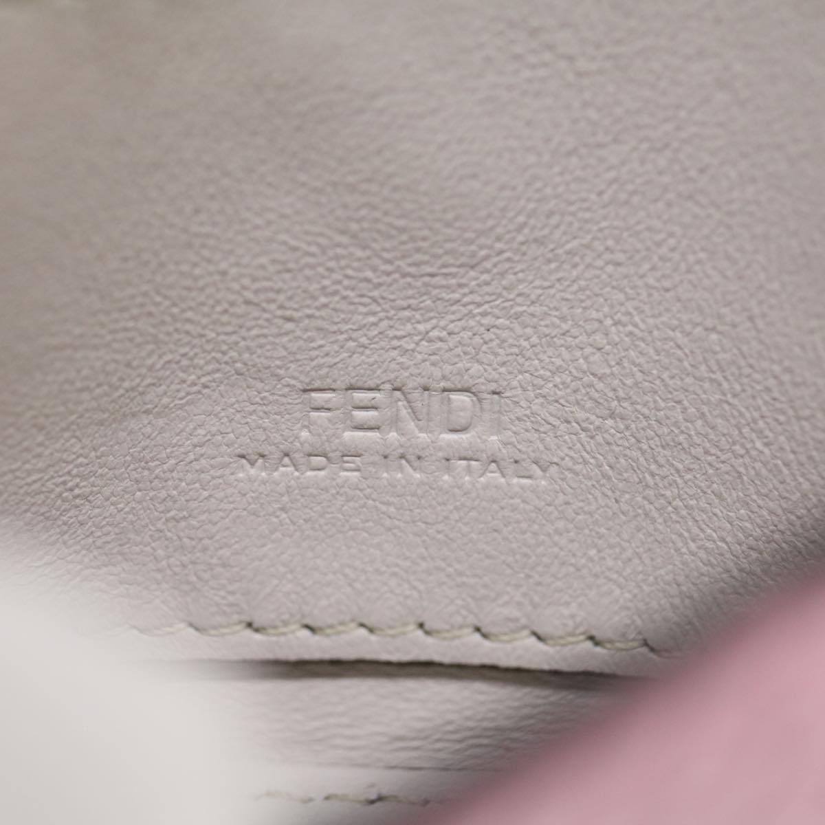 FENDI Chain Nano baguette Pouch Leather Pink 30212A
