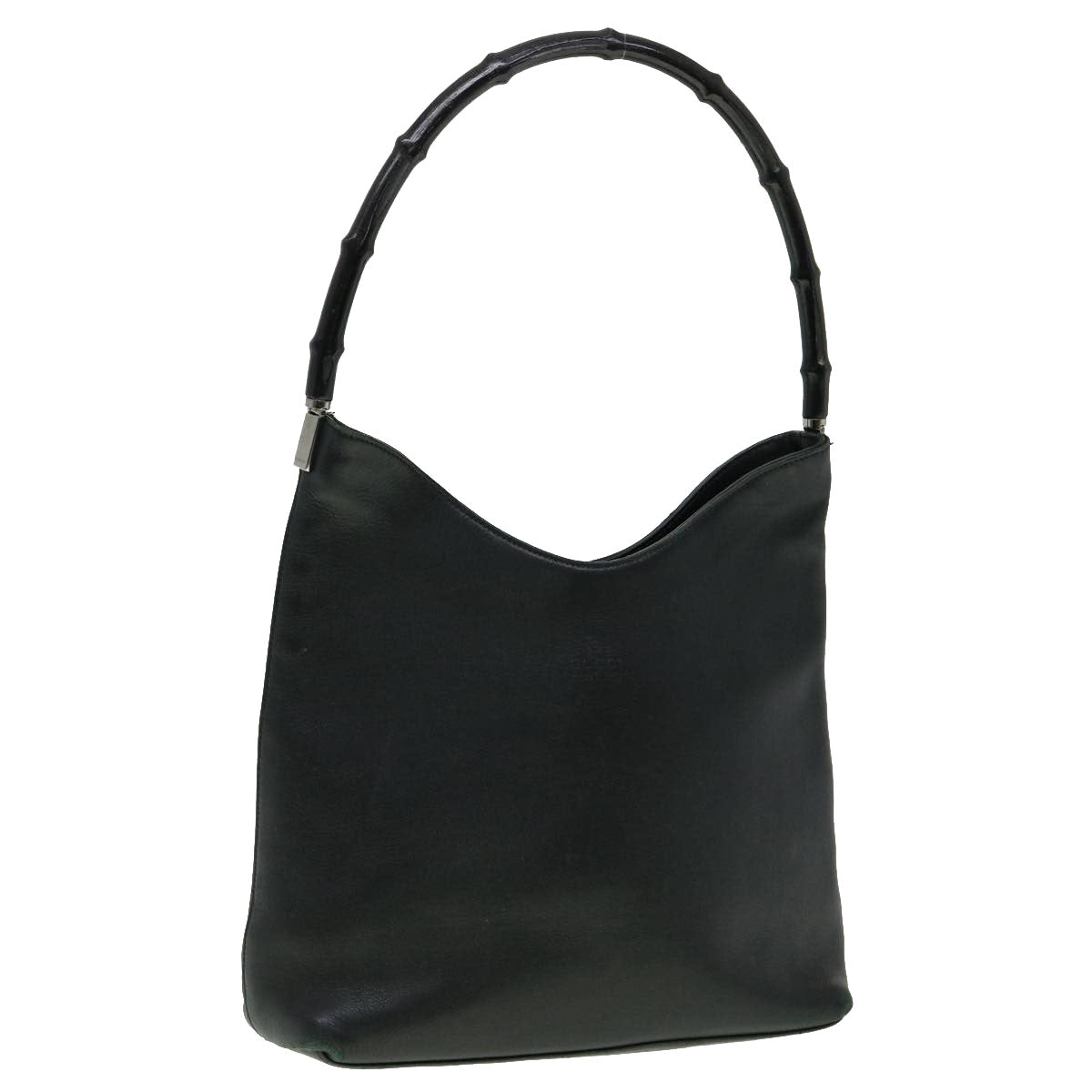 GUCCI Bamboo Shoulder Bag Leather Black 30395