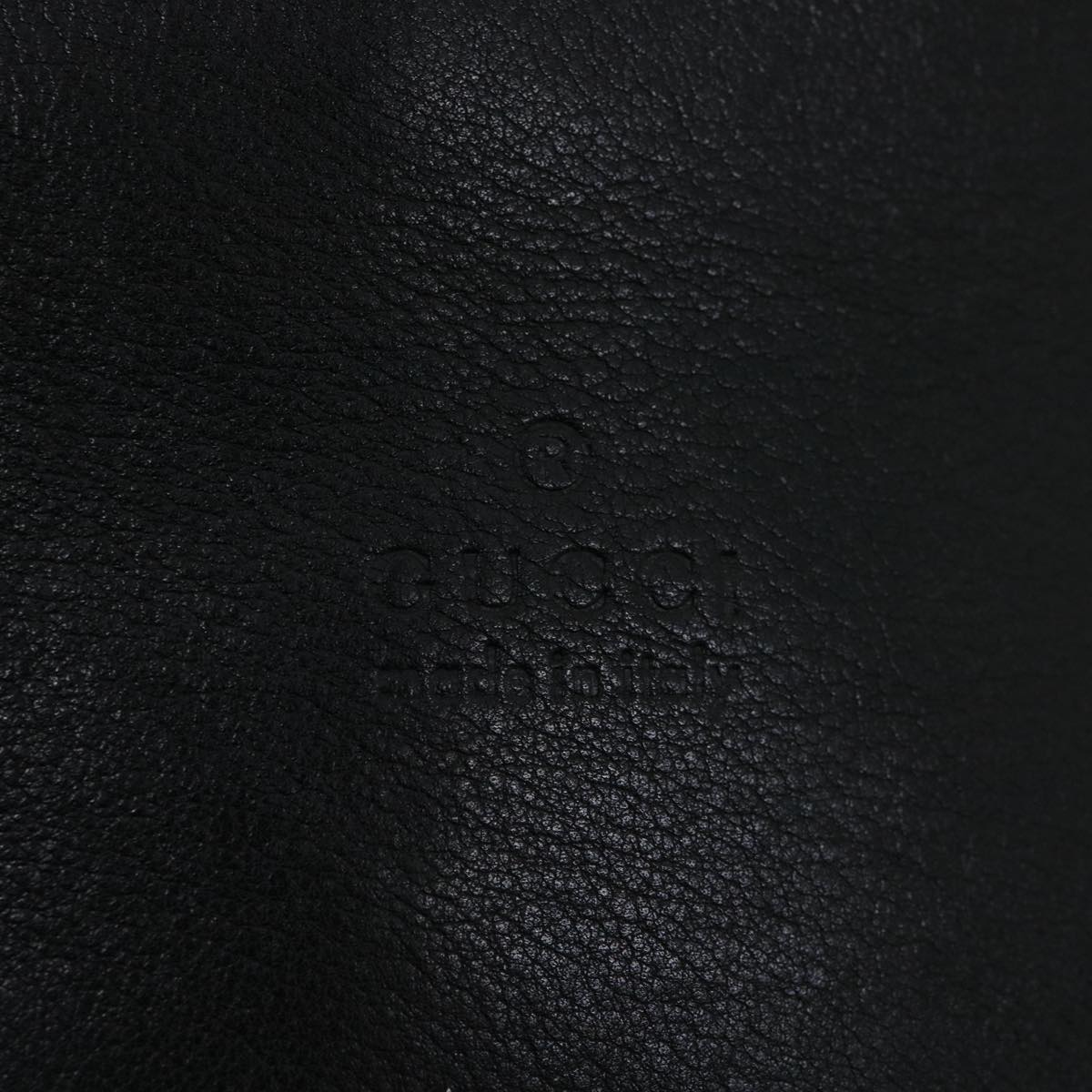 GUCCI Bamboo Shoulder Bag Leather Black 30395