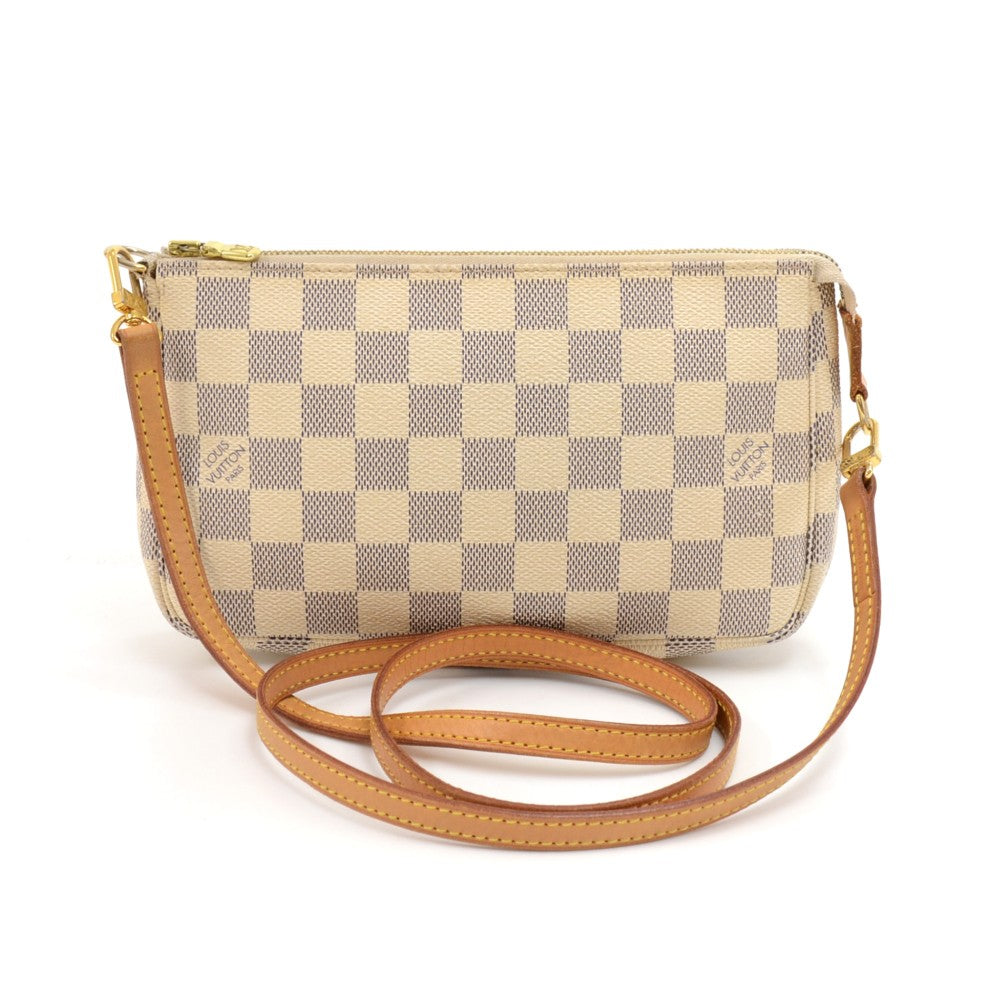 Louis Vuitto Pochette Accessoires Damier Azur Canvas Bag with Strap