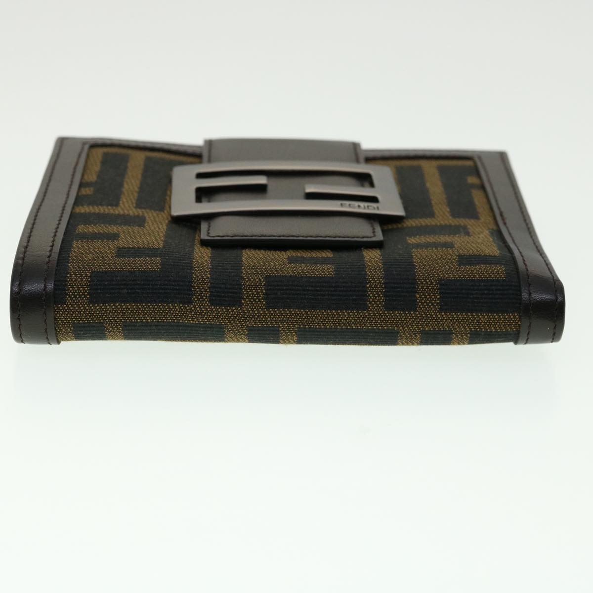 FENDI Zucca Canvas Wallet Black Brown 30916