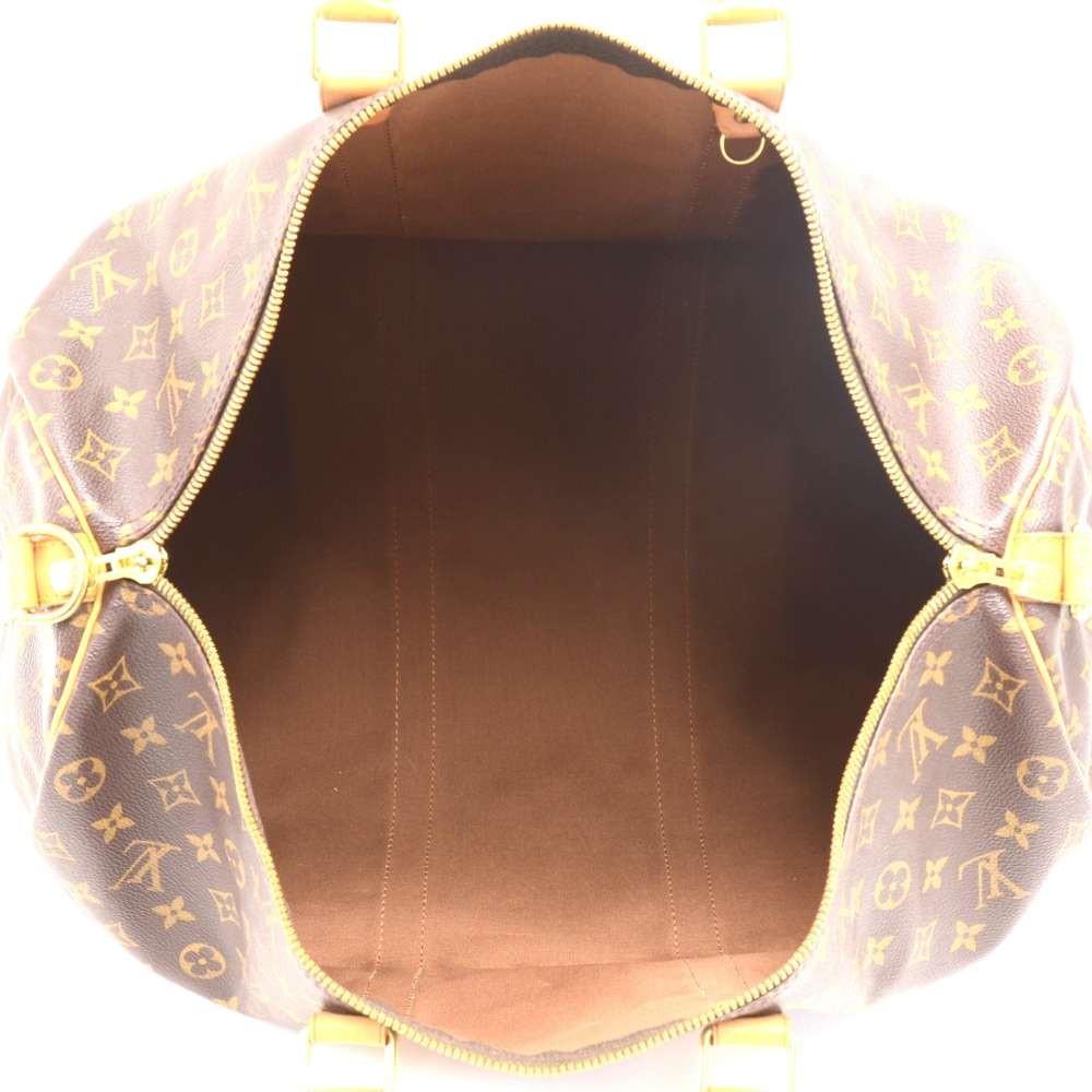 Louis Vuitto Keepall 50 Bandouliere Monogram Canvas Travel Bag with Strap