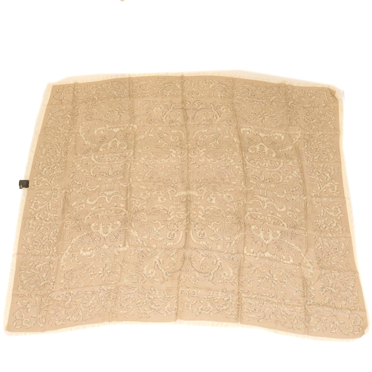 FENDI Stole Silk50% Wool50% Beige 30925