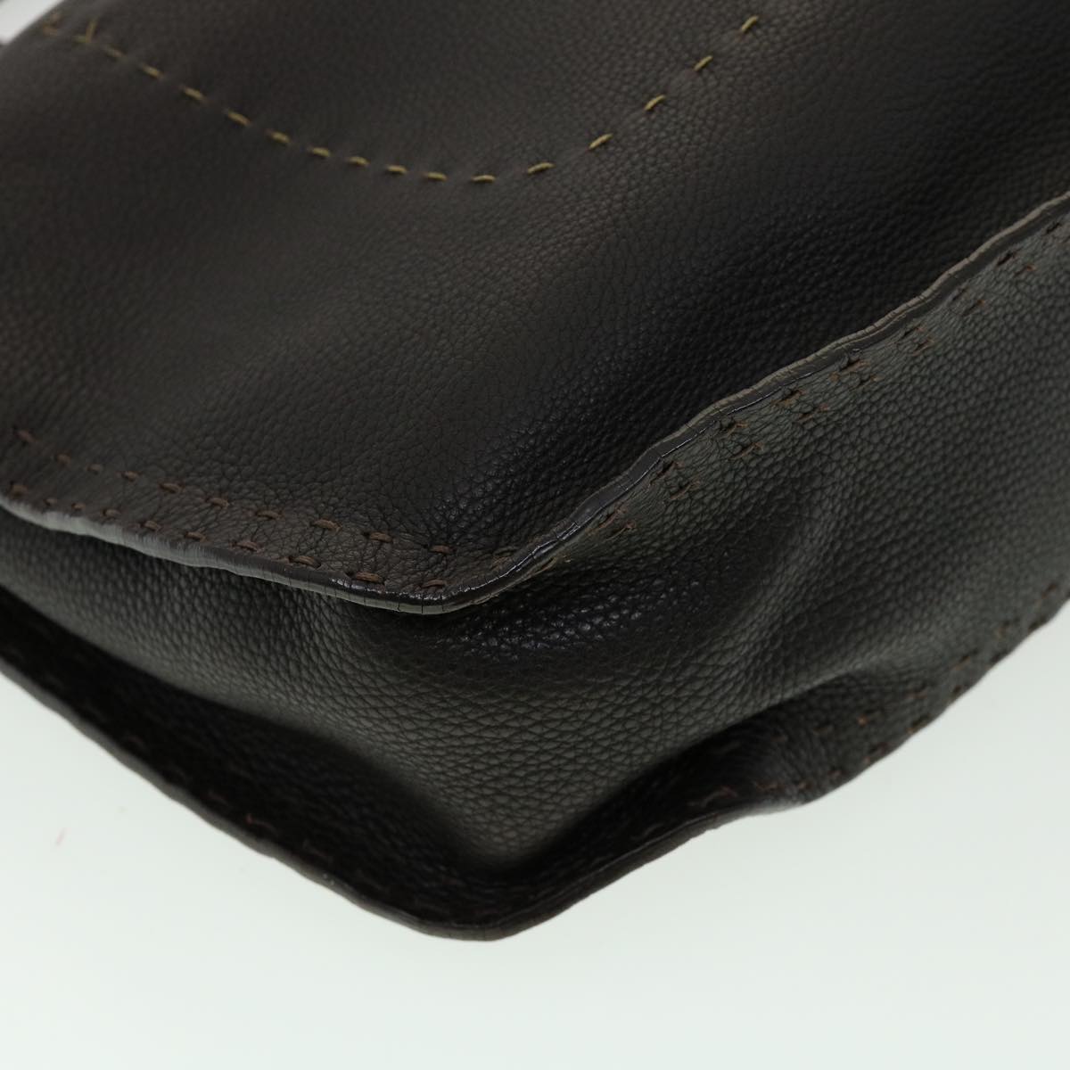 FENDI Shoulder Bag Leather Brown 30988