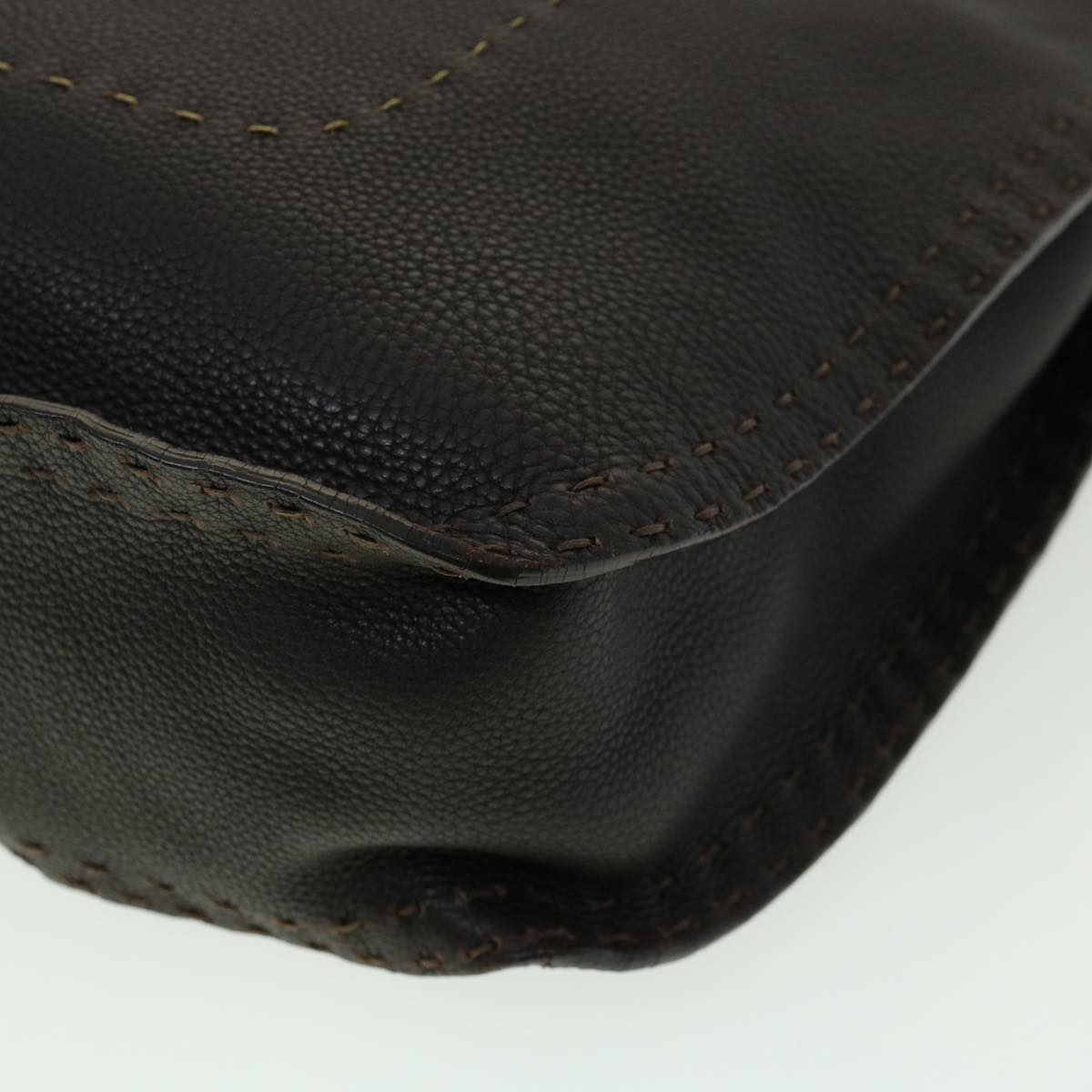 FENDI Shoulder Bag Leather Brown 30988