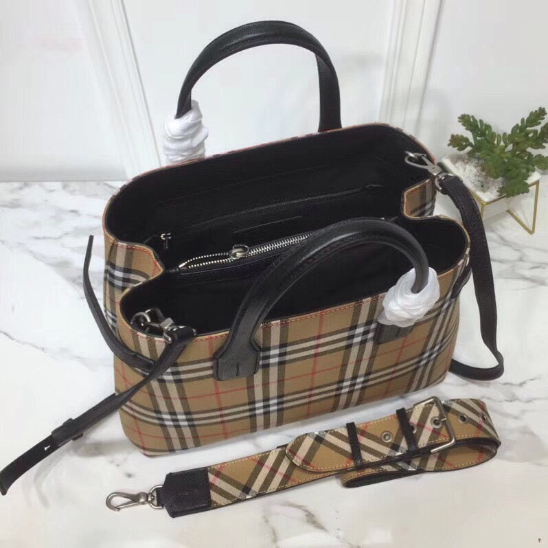 GLAMI House Check Derby MeGLAMIum Banner Purse Tote Black For Women, WomenÃ¢â‚¬â„¢s Bags 14in/35cm