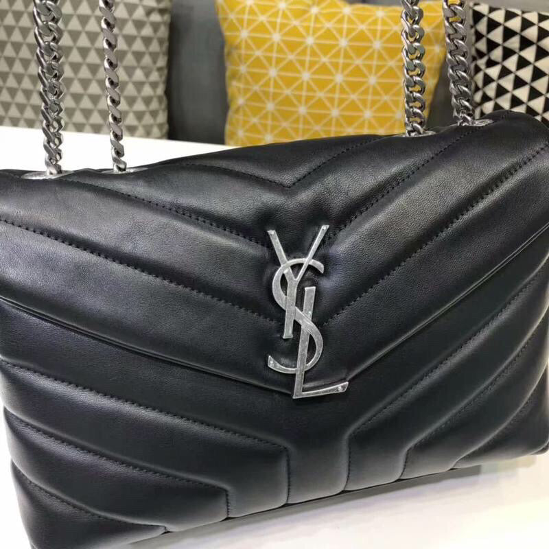 GLAMI Loulou Small Chain Bag In MatelassÃƒÂ© "Y" Black For Women 9.8in/23cm YSL 494699DV7261000