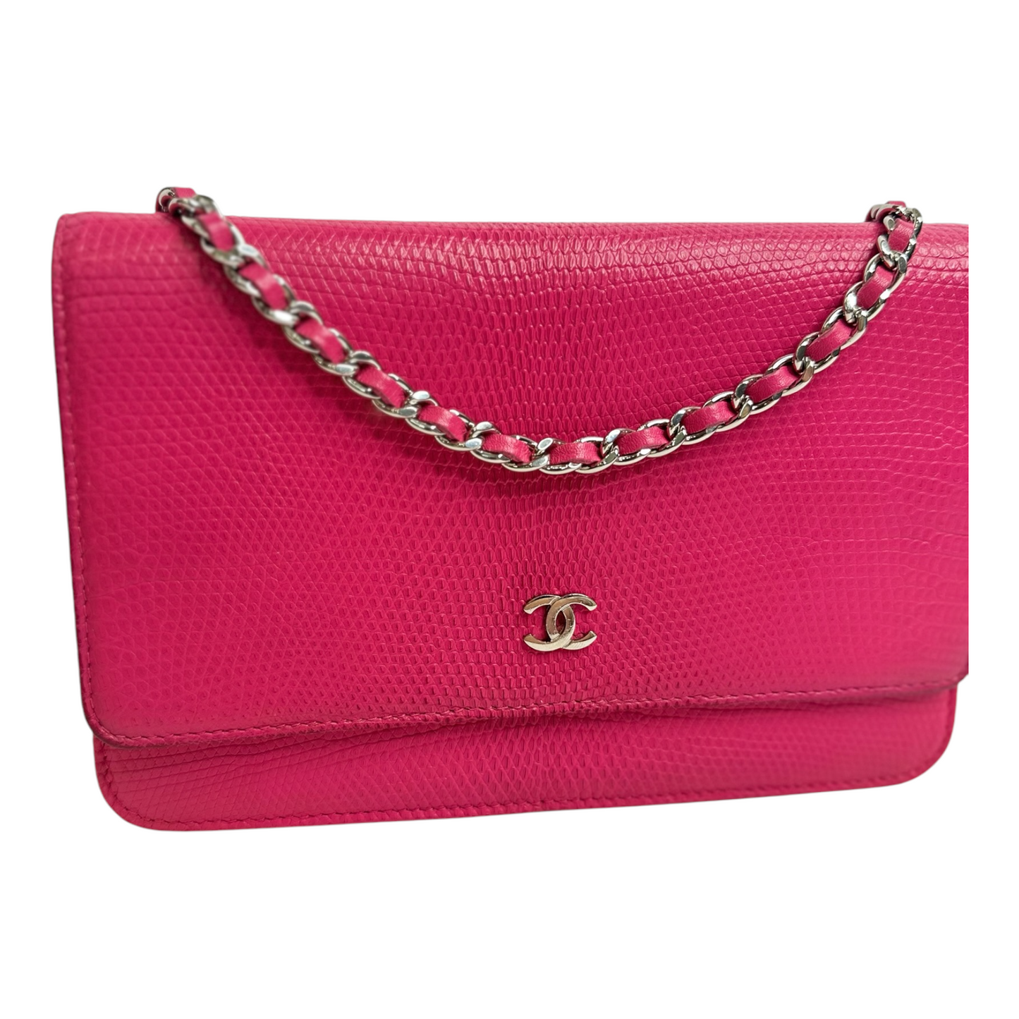 Chanel Hot Pink Lizard WOC Wallet On Chain
