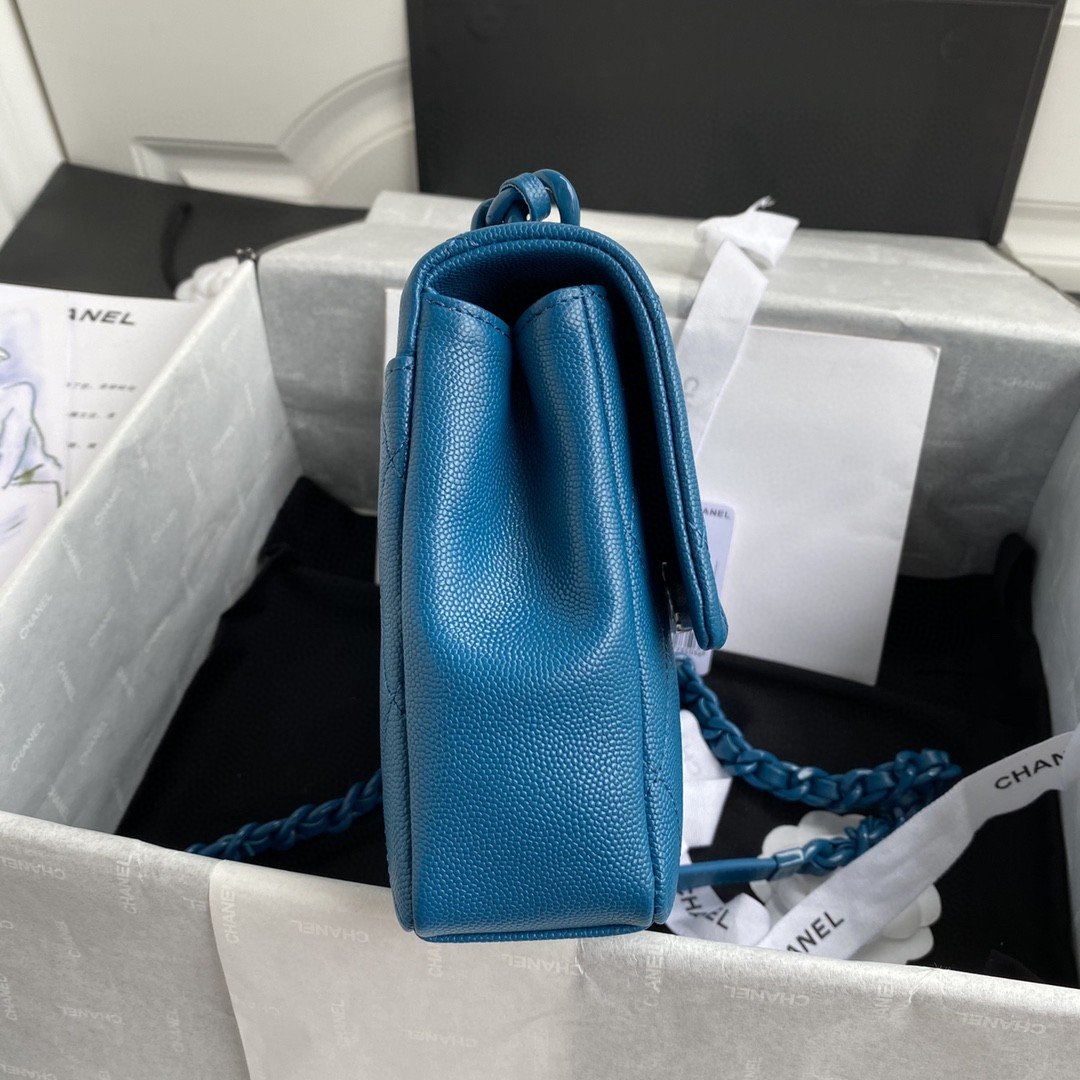 CHLGlamIap Bag Red Hardware Grained Blue For Women Handbags, Shoulder Bags 9.4in/24cm AS2303