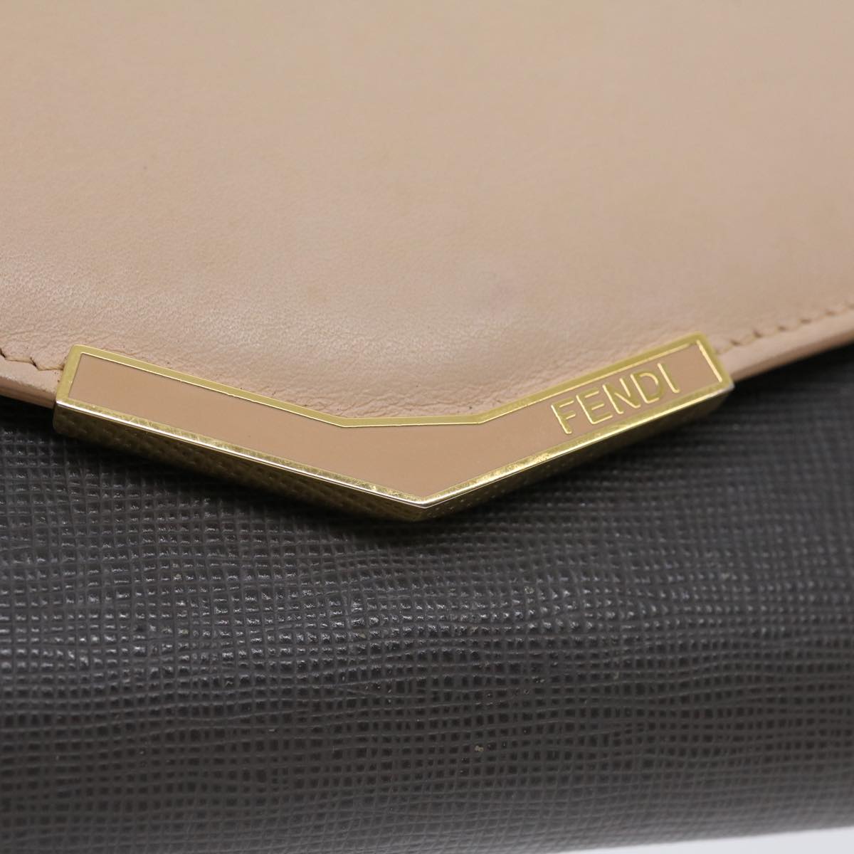 FENDI Long Wallet Leather Pink Gray 31186