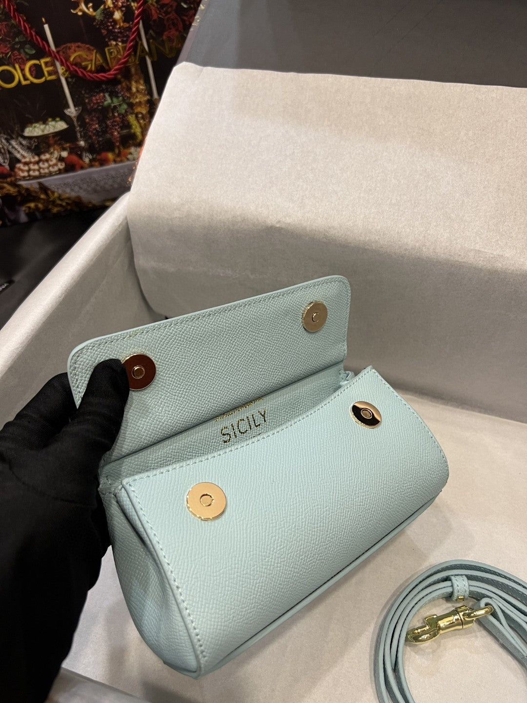 GLAMI Small Sicily Bag In Dauphine Azure For Women 7.5in/19cm GLAMI