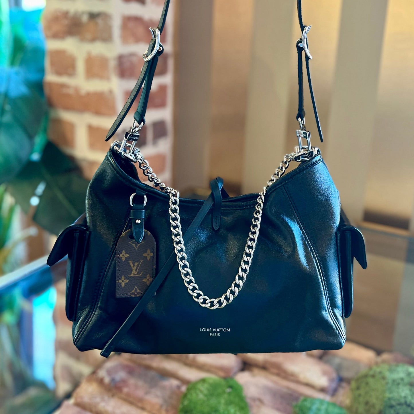 LOUIS VUITTON CarryAll Cargo Vibe PM Black Lambskin