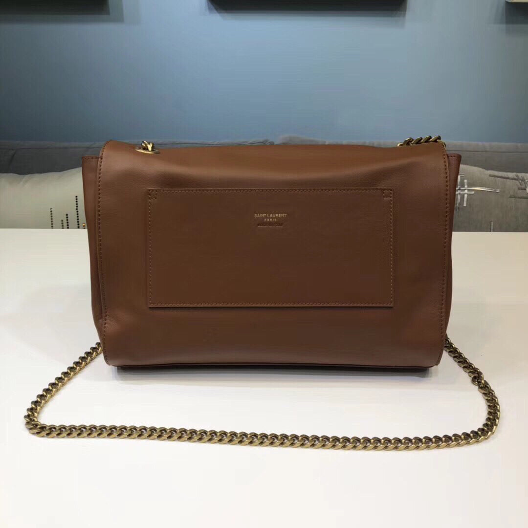 GLAMI Kate MeGLAMIum Chain Bag In Grain De Poudre Brown For Women 9.4in/24cm YSL 364021BOW0J2346