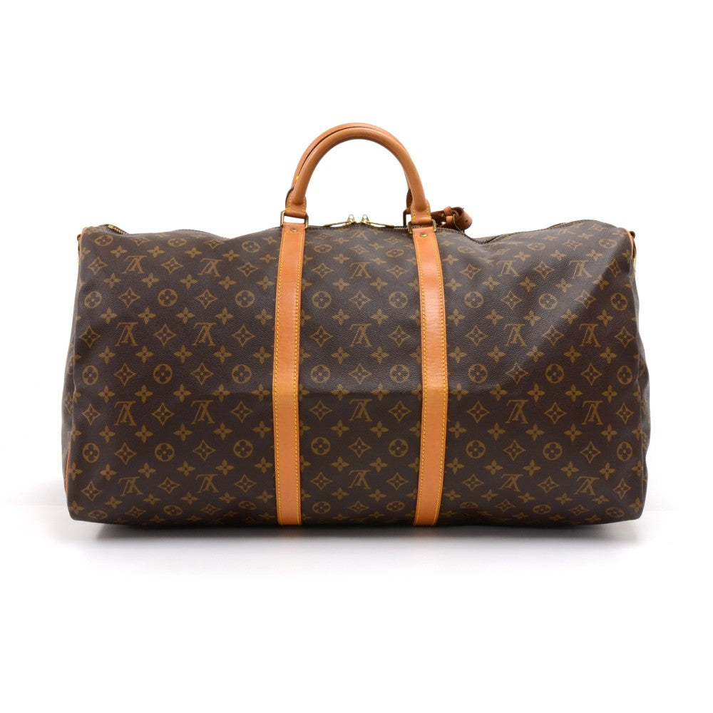 Louis Vuitto Keepall 60 Bandouliere Monogram Canvas Travel Bag with Strap
