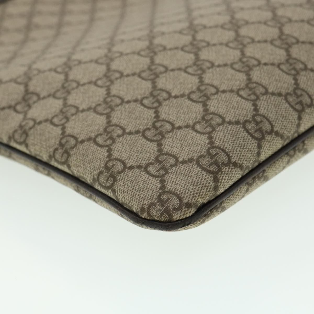 GUCCI GG Canvas Hand Bag PVC Leather Gray 117551 31735