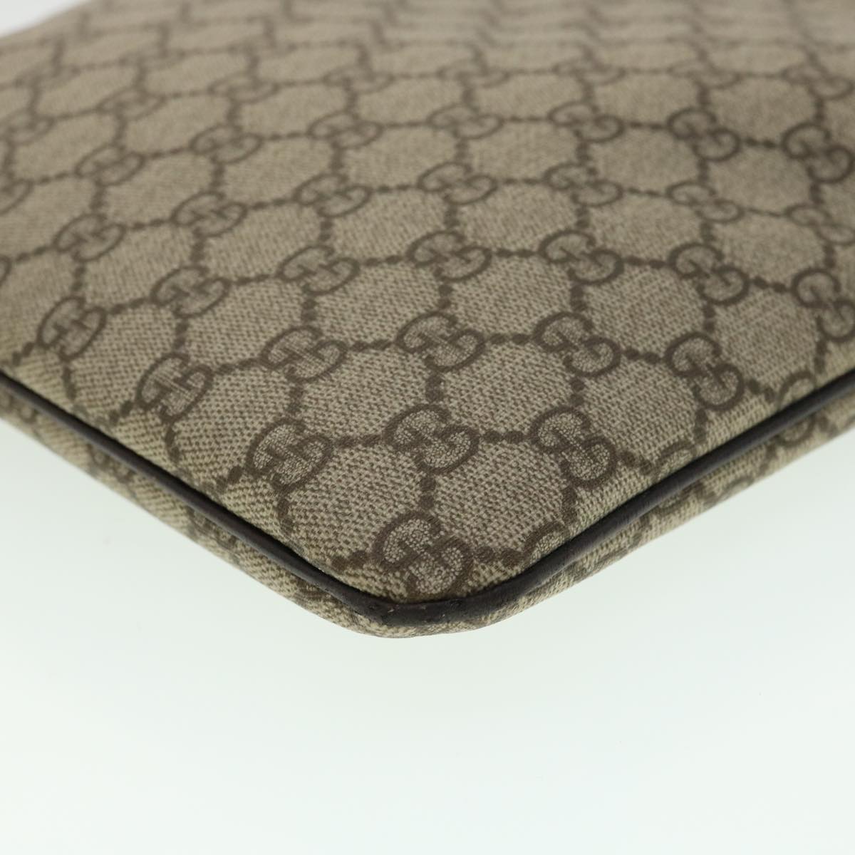 GUCCI GG Canvas Hand Bag PVC Leather Gray 117551 31735