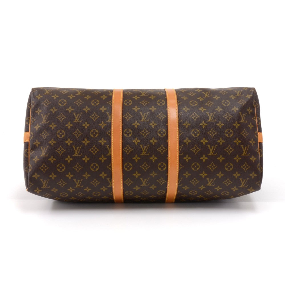 Louis Vuitto Keepall 55 Bandouliere Monogram Canvas Travel Bag with Strap