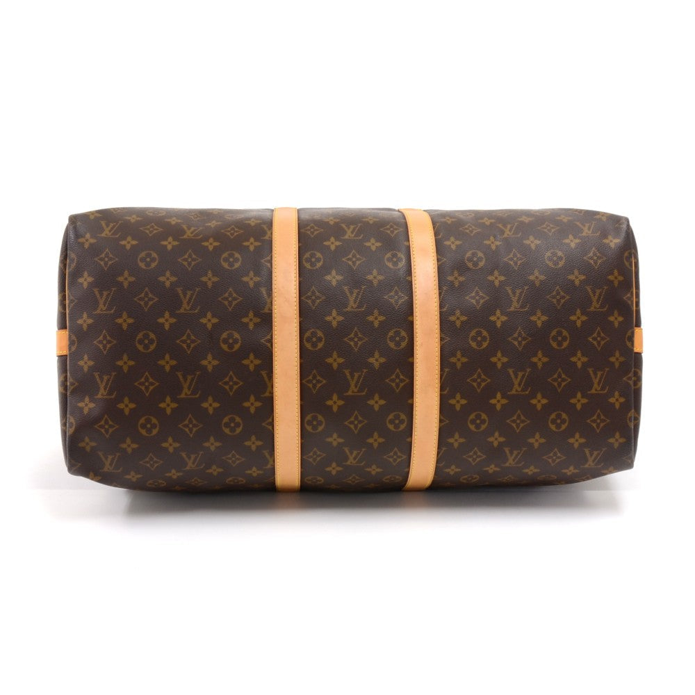 Louis Vuitto Keepall 55 Bandouliere Monogram Canvas Travel Bag with Strap