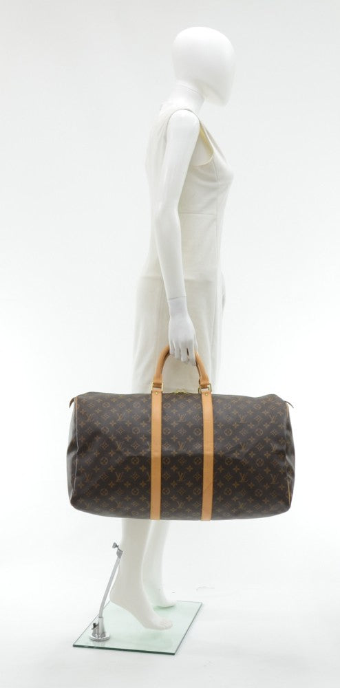 Louis Vuitto Keepall 55 Monogram Canvas Travel Bag