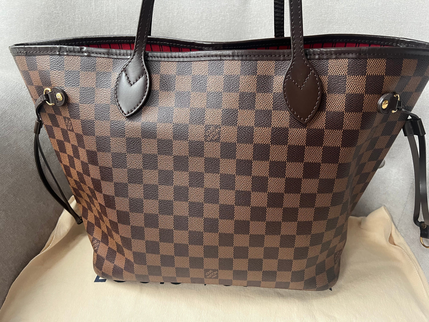 Louis Vuitton Neverfull MM Damier Ebene Cherry Interior (RRP £1,410)