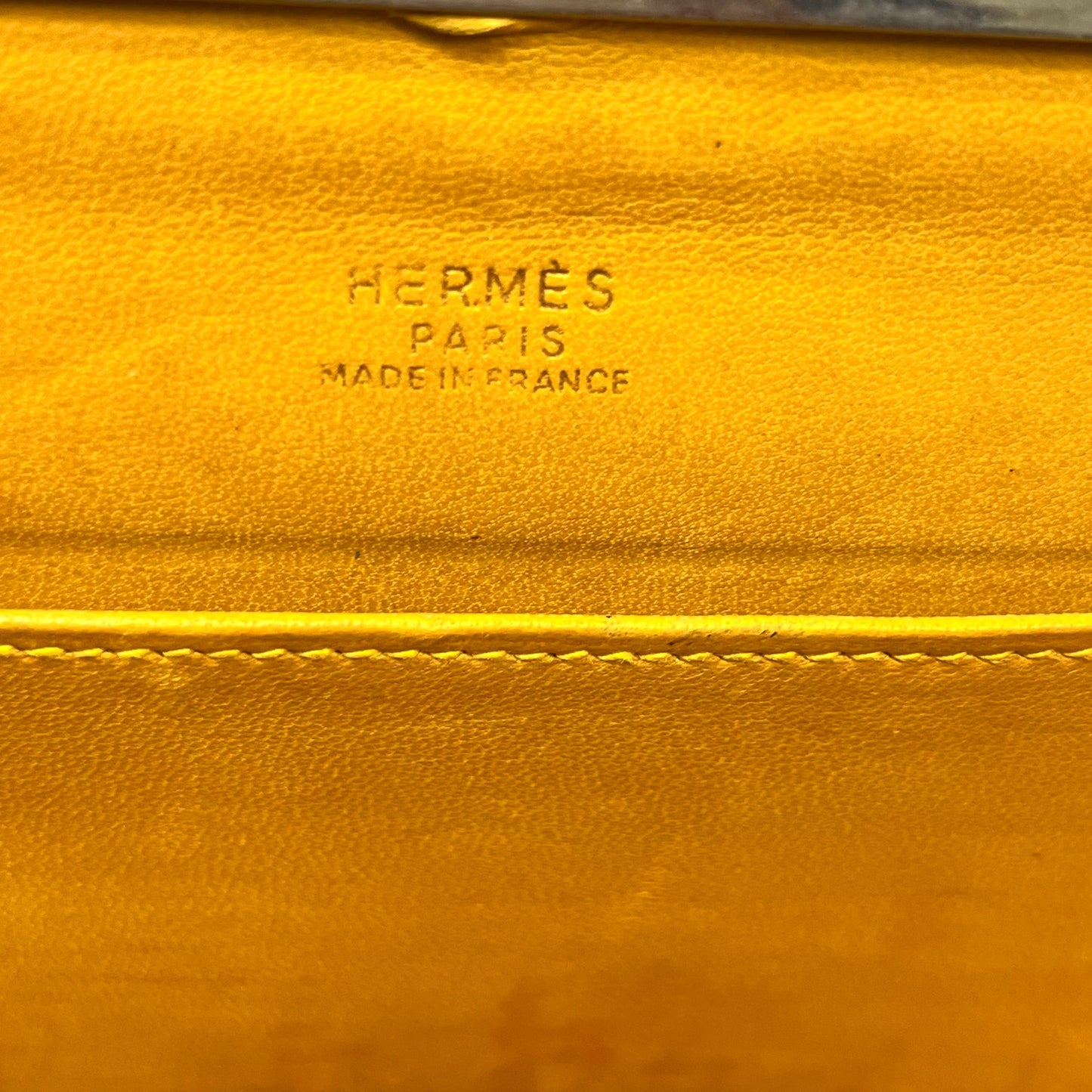 HERMES Sac A Malice Jaune Courchevel Taxi Vintage Clutch TS3848
