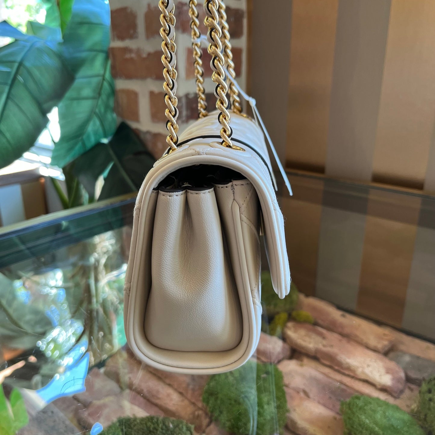 TORY BURCH Fleming Convertible Cream Shoulder Bag