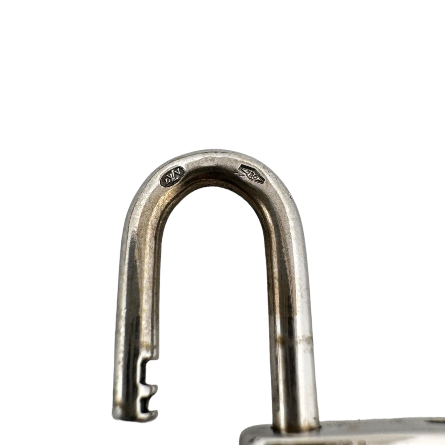 Louis Vuitton 18K White Gold Padlock & Square Link Bracelet